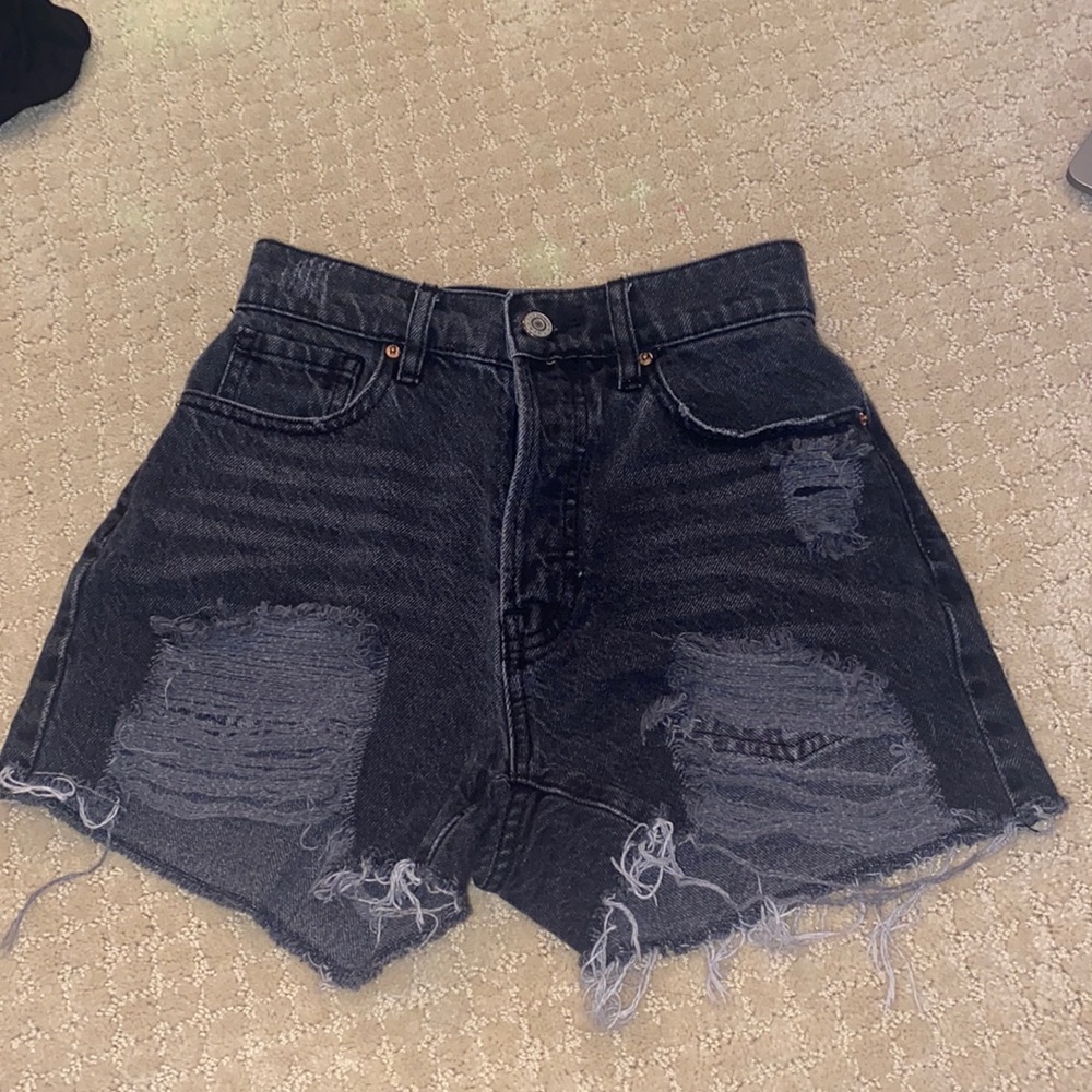 distressed denim shorts